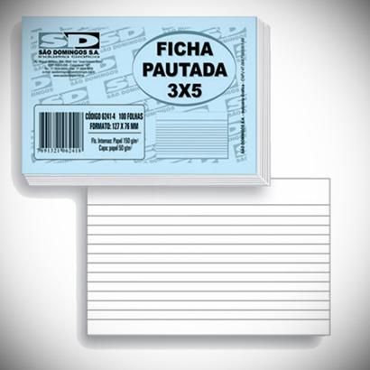 FICHA PAUTADA 3X5 COM 100FLS SÃO DOMINGOS