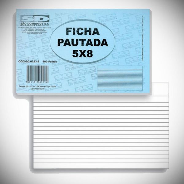 FICHA PAUTADA 5X8 COM 100 TILIBRA