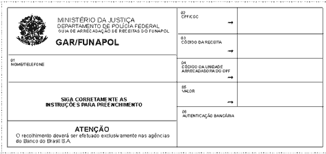 GUIA ARRECADAÇÃO DE RECEITAS  100FLS GR FUNAPOL