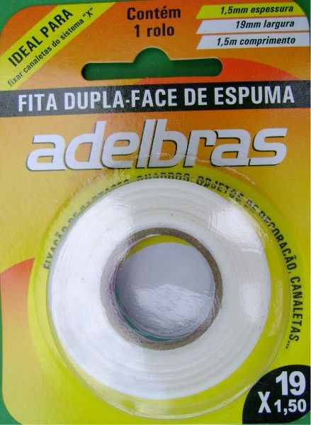 FITA DUPLA FACE DE ESPUMA 19/2M ADELBRAS